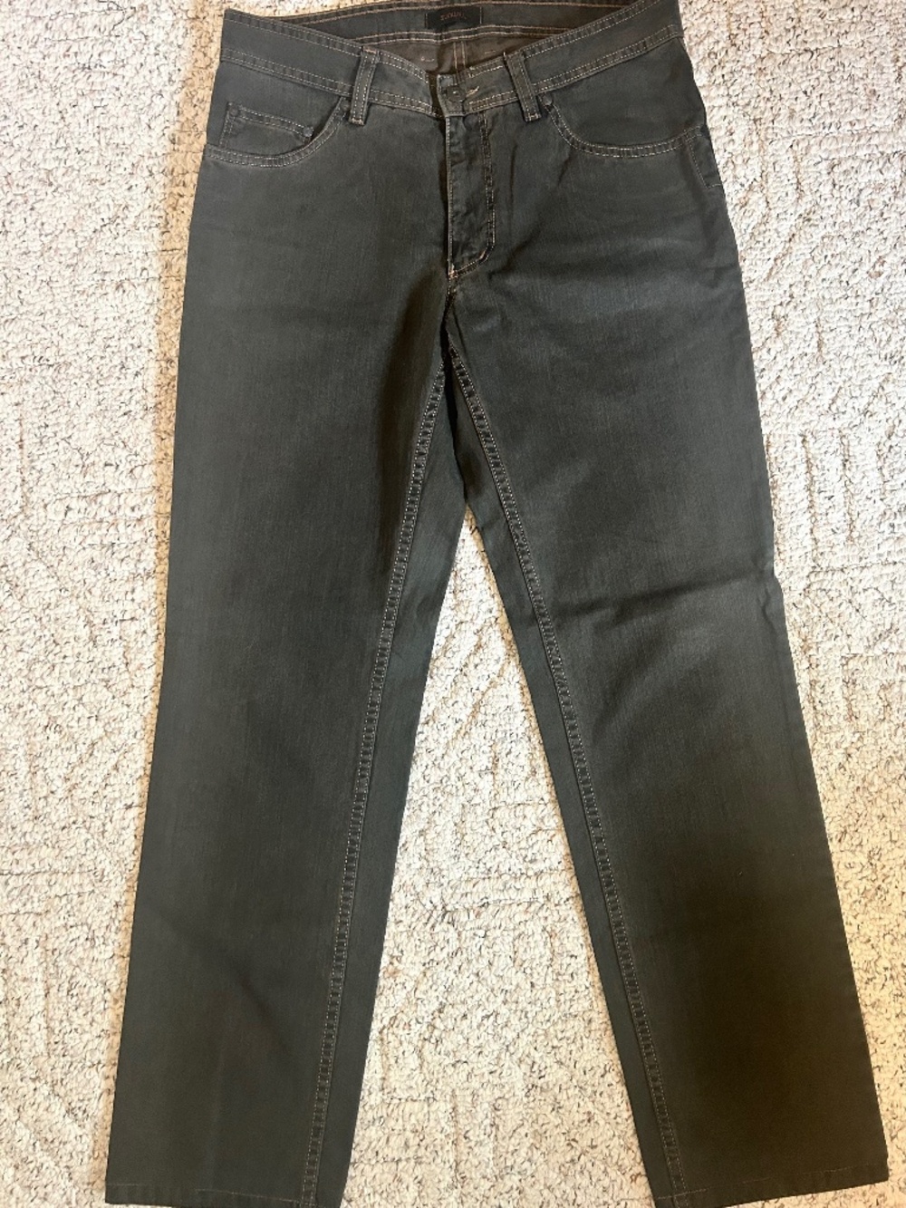 Sunwill Men’s 5-Pocket Chino Pants Dark Olive Green Grey EU 48 US 32x34 Model 92